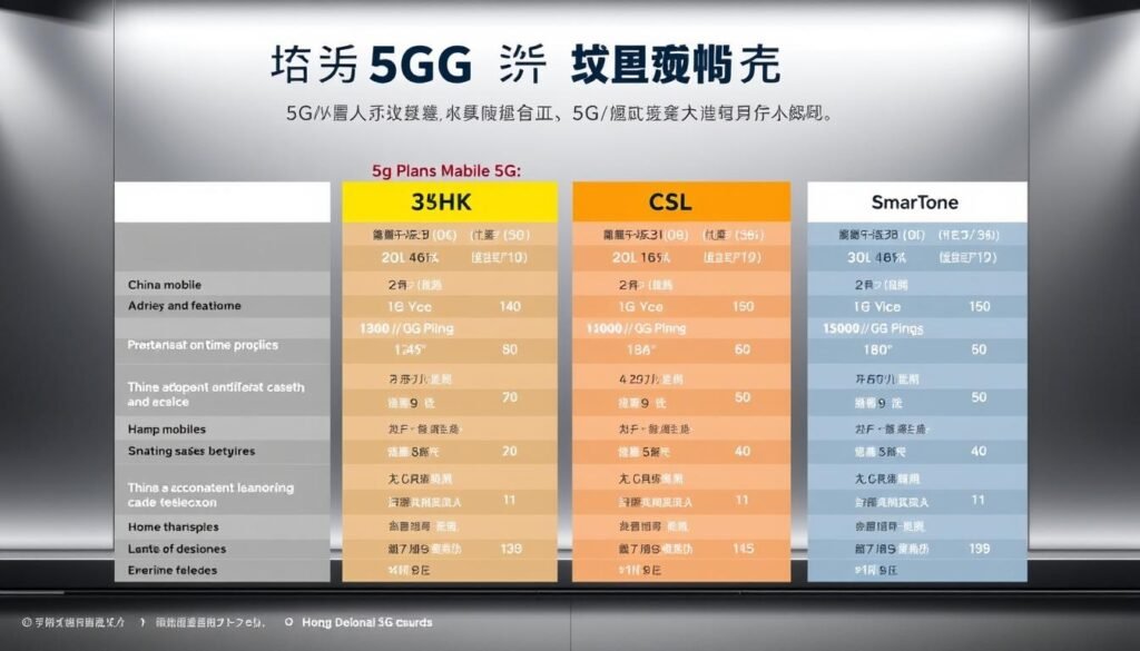 主要供應商5G plan比較 主要供應商5G plan比較