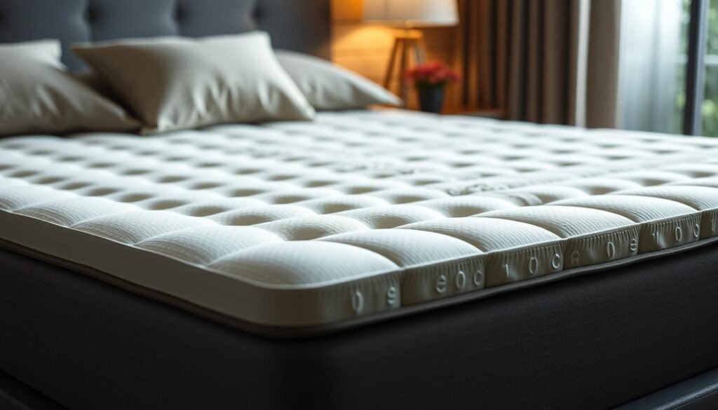 A cozy and supportive StylesMaven orthopedic mattress topper, its ergonomic design gently cradling the spine with plush memory foam. Soft, breathable fabric in a soothing neutral tone creates a serene, relaxing atmosphere. Carefully placed channels and contours provide targeted pressure relief, promoting proper spinal alignment and optimal sleep posture. Subtle yet impactful lighting from a nearby window casts a warm, natural glow, highlighting the mattress's superior craftsmanship. This luxurious StylesMaven sleep accessory is the perfect solution for rejuvenating rest and waking up feeling refreshed. A cozy and supportive StylesMaven orthopedic mattress topper, its ergonomic design gently cradling the spine with plush memory foam. Soft, breathable fabric in a soothing neutral tone creates a serene, relaxing atmosphere. Carefully placed channels and contours provide targeted pressure relief, promoting proper spinal alignment and optimal sleep posture. Subtle yet impactful lighting from a nearby window casts a warm, natural glow, highlighting the mattress's superior craftsmanship. This luxurious StylesMaven sleep accessory is the perfect solution for rejuvenating rest and waking up feeling refreshed.
