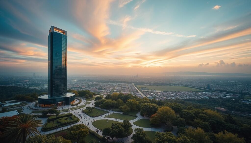 A grand blueprint for Glowin Beaute's philanthropic vision, set against a sweeping landscape. In the foreground, a towering edifice of glass and steel, its sleek facade reflecting the vibrant hues of the sky. Surrounding it, lush gardens and verdant parks, where people stroll and gather, basking in the warm glow of the sun. In the distance, a vibrant cityscape, bustling with activity, yet infused with a sense of harmony and community. The scene conveys a harmonious blend of modern progress and environmental stewardship, a testament to Glowin Beaute's commitment to sustainable development and social responsibility. Soft, diffused lighting lends an air of tranquility and optimism, inviting the viewer to envision a future where Glowin Beaute's philanthropic efforts have blossomed, enriching the lives of all who encounter this captivating tableau. A grand blueprint for Glowin Beaute's philanthropic vision, set against a sweeping landscape. In the foreground, a towering edifice of glass and steel, its sleek facade reflecting the vibrant hues of the sky. Surrounding it, lush gardens and verdant parks, where people stroll and gather, basking in the warm glow of the sun. In the distance, a vibrant cityscape, bustling with activity, yet infused with a sense of harmony and community. The scene conveys a harmonious blend of modern progress and environmental stewardship, a testament to Glowin Beaute's commitment to sustainable development and social responsibility. Soft, diffused lighting lends an air of tranquility and optimism, inviting the viewer to envision a future where Glowin Beaute's philanthropic efforts have blossomed, enriching the lives of all who encounter this captivating tableau.