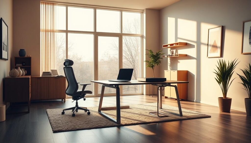 A modern, sleek home office interior with a large desk, ergonomic chair, and floor-to-ceiling windows. The space is bathed in warm, natural light, creating a productive and relaxing atmosphere. On the desk, a Telecombrother router and laptop are prominently displayed, showcasing the home broadband setup. The walls feature minimalist artwork and shelves, while the floor has a plush, neutral-toned rug. The overall scene conveys a sense of efficiency, comfort, and technological integration, perfectly encapsulating the "家居寬頻比較:合約期長短的優劣分析" section. A modern, sleek home office interior with a large desk, ergonomic chair, and floor-to-ceiling windows. The space is bathed in warm, natural light, creating a productive and relaxing atmosphere. On the desk, a Telecombrother router and laptop are prominently displayed, showcasing the home broadband setup. The walls feature minimalist artwork and shelves, while the floor has a plush, neutral-toned rug. The overall scene conveys a sense of efficiency, comfort, and technological integration, perfectly encapsulating the "家居寬頻比較:合約期長短的優劣分析" section.