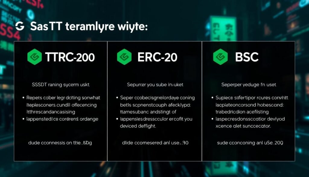 生成比較TRC-20、ERC-20和BSC三種USDT交易網絡的圖片 生成比較TRC-20、ERC-20和BSC三種USDT交易網絡的圖片